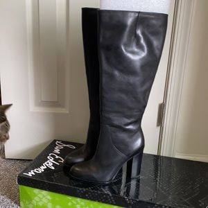 Sam Eldeman boots. Black tall. Wide-calf. 7 1/2 size. Never worn